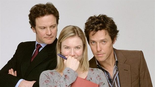 Colin Firth, Rene Zellwegerov a Hugh Grant ve filmu Bridget Jonesov  S rozumem v koncch (2004)