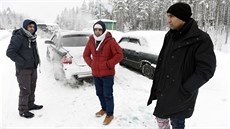 Běženci na hraničním přechodu Salla na rusko-finské hranici (23. ledna 2016) Běženci na hraničním přechodu Salla na rusko-finské hranici (23. ledna 2016)