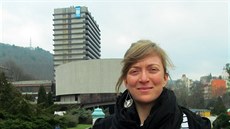 Marie Kordovská, vnučka autorky projektu hotelu Thermal Věry Machoninové. Marie Kordovská, vnučka autorky projektu hotelu Thermal Věry Machoninové.