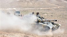 Asadovi vojáci pijídjí na okraj Palmýry, o kterou svádí tvrdé boje s...