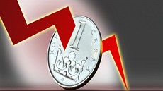 Krize, záporné, úroky, pokles, ztráta, ilustrace Krize, záporné, úroky, pokles, ztráta, ilustrace