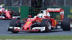 Sebastian Vettel z Ferrari ve Velké cen Austrálie formule 1.