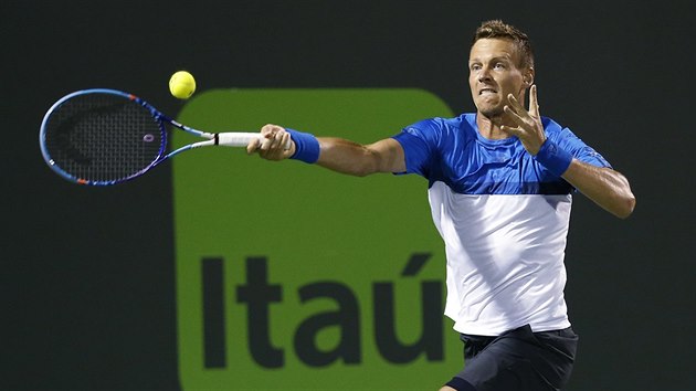 STHM. Tom Berdych ve tvrtfinle turnaje v Miami.