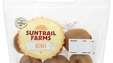 Kiwi z farem Suntrail. Tesco oznauje své výrobky jmény fiktivních farem.