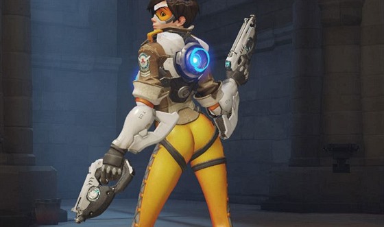 Póza hrdinky Tracer ve he Overwatch