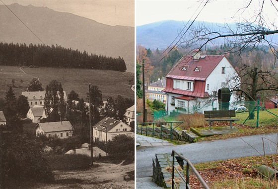 Lázn Libverda na aktuálním snímku a v roce 1891