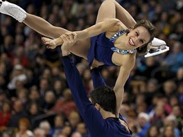 Meagan Duhamelov a Eric Radford bhem sv zlat jzdy na svtovm ampiontu v...