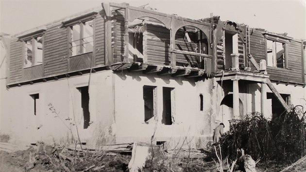 Vila, kde StB Berana vznila, ped demolic v roce 1969.
