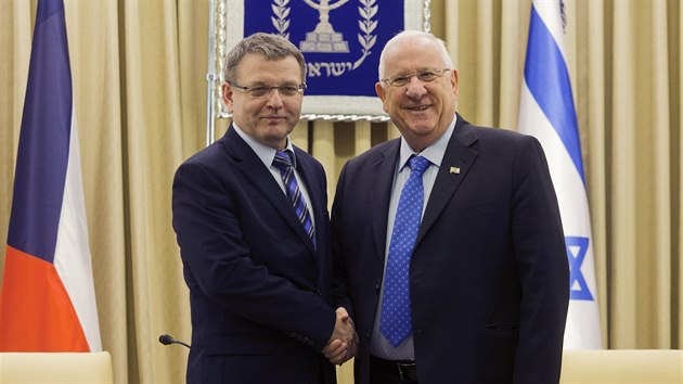 Ministr zahrani Zaorlek s izraelskm prezidentem Rivlinem (4. dubna 2016).