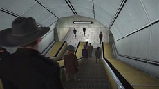 Schody  do metra v poítaové he o bezdomovcích.