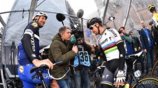 Peter Sagan v rozhovoru pro belgickou televizní stanici Sporza jet ped...