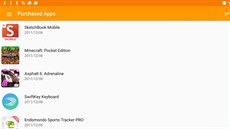Purchased Apps zobrazí pehled aplikací nakoupených v Google Play.
