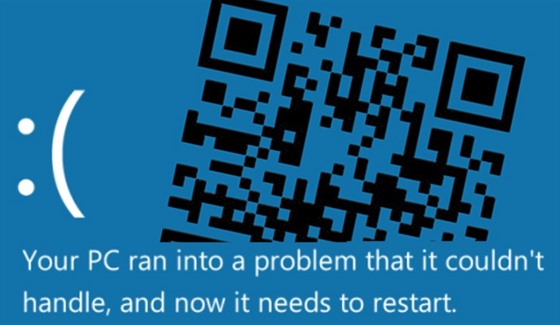 Ilustrace: Do BSOD pibude QR kód.