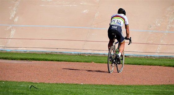 Peter Sagan v cíli jednorázového závodu 'Paí-Roubaix