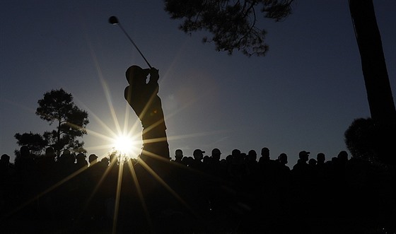 Jordan Spieth bhem tetího kola golfového Masters