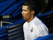 SOUSTEDN. Portugalsk tonk Cristiano Ronaldo z Realu Madrid vstupuje na...