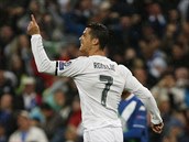 RADOST. Cristiano Ronaldo z Realu Madrid se raduje z glu, kter prv vstelil.