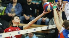 Ostravská volejbalistka Petra Kojdová v utkání s Olomoucí. Ostravská volejbalistka Petra Kojdová v utkání s Olomoucí.