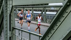 NA MOSTĚ. Vítězný Keňan Joel Mwangi běží před libereckým Vítem Pavlištou a... NA MOSTĚ. Vítězný Keňan Joel Mwangi běží před libereckým Vítem Pavlištou a...