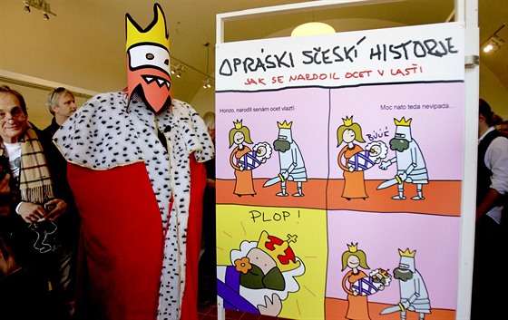 Výstava komiksu Opráski seskí historje na brnnském hradu pilberk. Autor Jaz...