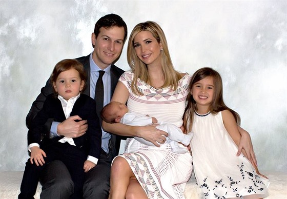 Ivanka Trumpov, jej manel Jared Kushner a dti Joseph, Theodore a Arabella...