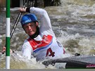 tpnka Hilgertov bhem kvalifikace vodnch slalom v prask Troji