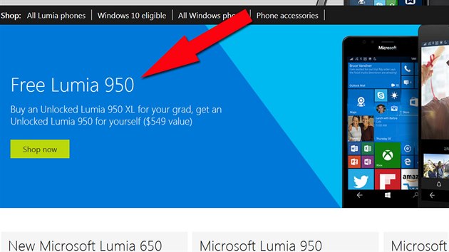 Microsoft dv k Lumii 950 XL Lumii 950 zdarma