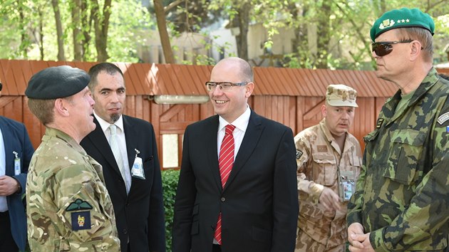 Premir Bohuslav Sobotka navtvil vojky v Afghnistnu.