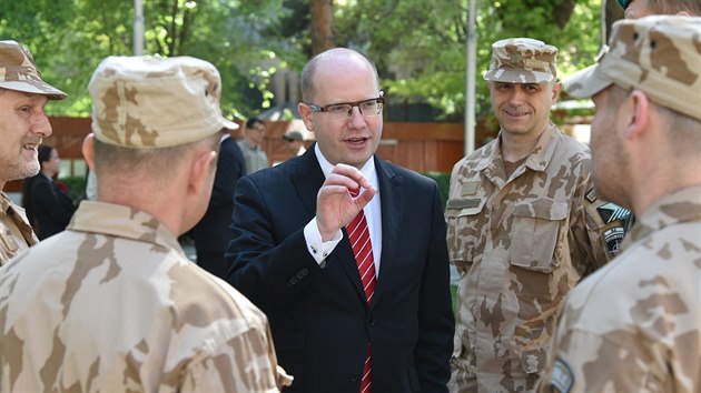 Premir Bohuslav Sobotka navtvil vojky v Afghnistnu.