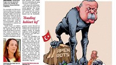 Karikatura v pondlním vydání deníku De Telegraaf