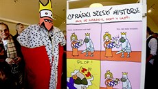 Výstava komiksu Opráski sčeskí historje na brněnském hradu Špilberk. Autor Jaz... Výstava komiksu Opráski sčeskí historje na brněnském hradu Špilberk. Autor Jaz...
