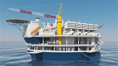 Vizualizace plovoucí elektrárny na moři Vizualizace plovoucí elektrárny na moři