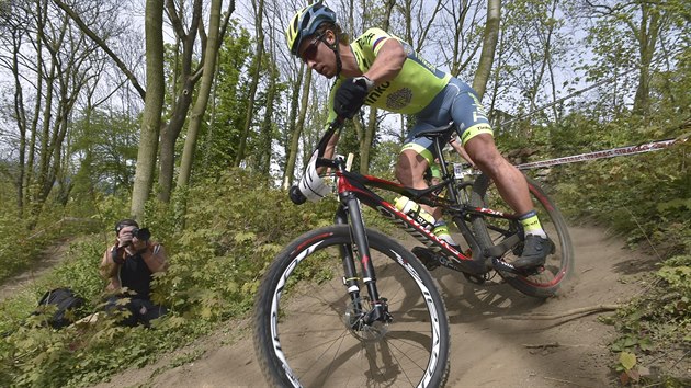 Slovensk cyklista Peter Sagan bhem eskho pohru v cross country horskch kol v Teplicch.