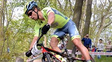 Slovenský cyklista Peter Sagan bhem eského poháru v cross country.