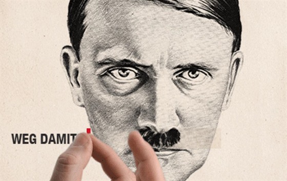 Podobizna nacistického vdce Adolfa Hitlera v kampani Depilací proti pravici".
