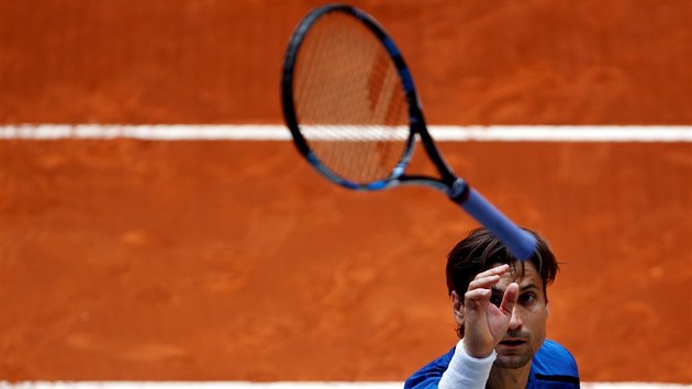 David Ferrer v duelu s Tomem Berdychem.