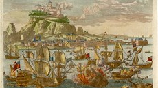V roce 1704 probíhaly u Gibraltaru tuhé námoní bitvy mezi Británií a...