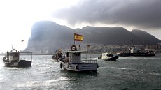 Protesty panlských rybá u Gibraltaru v roce 2013