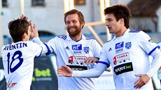 Gólová radost znojemských fotbalistů Gólová radost znojemských fotbalistů