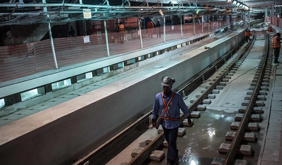 Stavba nové trasy metra v Riu de Janeiro.