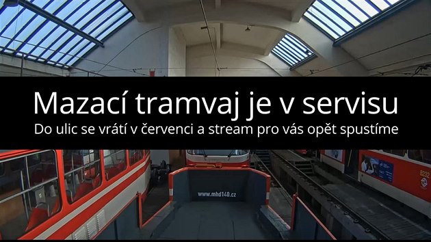 Mazací tramvaj je v servisu. Mazací tramvaj je v servisu.