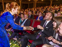 Gabriela Soukalov a Petr Koukal na vyhlen eskho Biatlonisty roku.