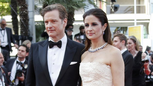 Colin Firth a jeho manelka Livia Giuggioli (Cannes, 16. kvtna 2016)