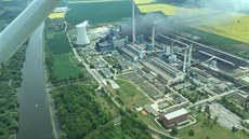 Poár elektrárny EZ Mlník v Horních Poaplech (13.5.2016).