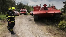 Na dopadové ploše Jordán v Brdech uskutečnila správa CHKO řízený požár, který... Na dopadové ploše Jordán v Brdech uskutečnila správa CHKO řízený požár, který...