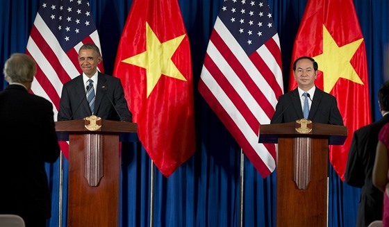 Americký prezident Barack Obama na návtv Vietnamu. (23. kvtna 2016)