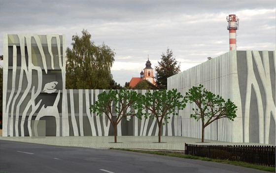 Chystaná betonovo-sklenná stavba, která má vyrst v centru obce Bolatice na...