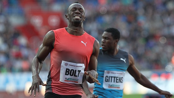 V CLI STOVKY. Jamajsk sprinter Usain Bolt na mtinku Zlat tretra.