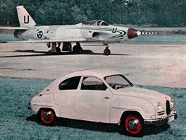 Letoun Saab 32 Lansen a automobil SaaB 93