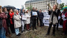 Protest proti pomrm v belgických vznicích v Bruselu (20.kvtna 2016)